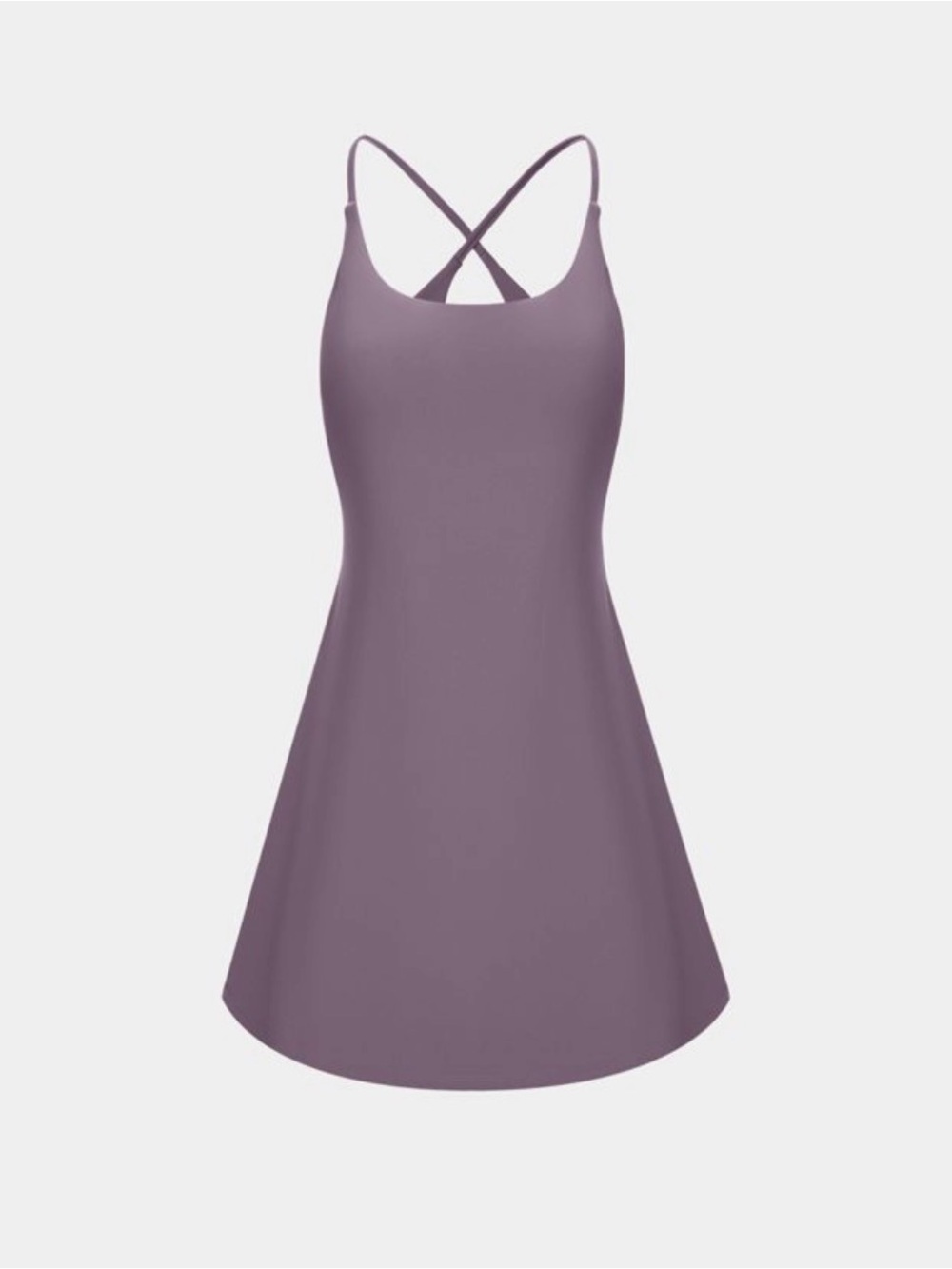 Halara Cloudful Backless 2-in-1 Flare Dress Tulip Purple L Long NWT